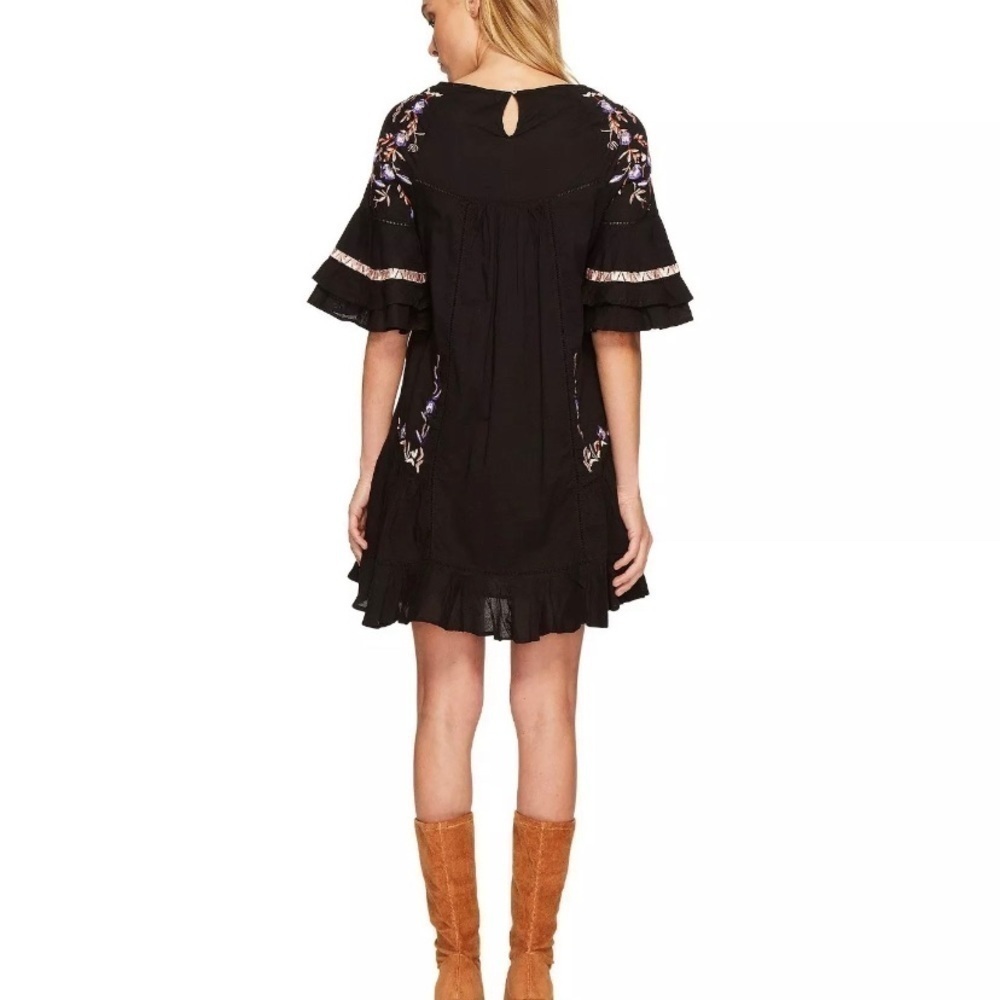 Free People Pavlo Embroidered Dress Women's Size S Babydoll Mini Floral Boho - Picture 2 of 12